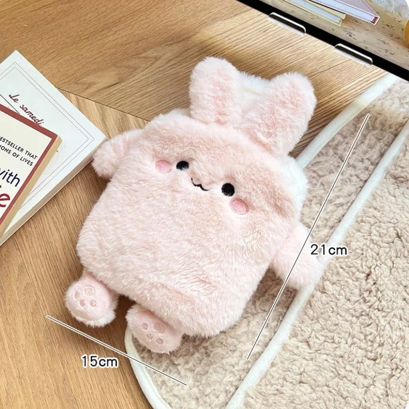 Bouillotte peluche lapin rose