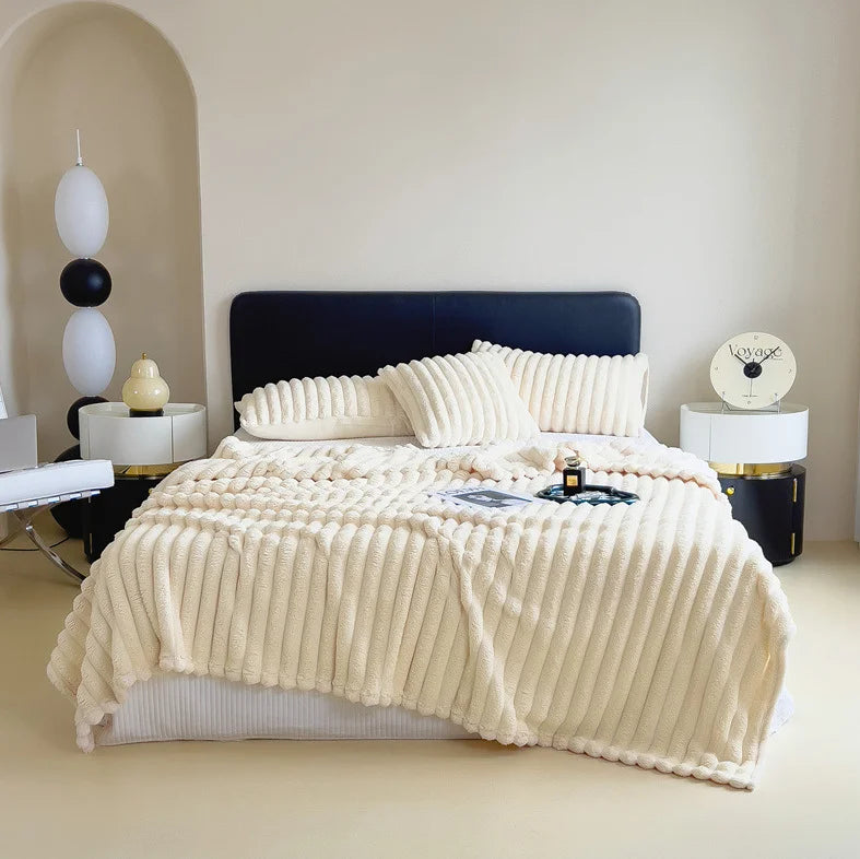 Plaid peluche rayé Cozya