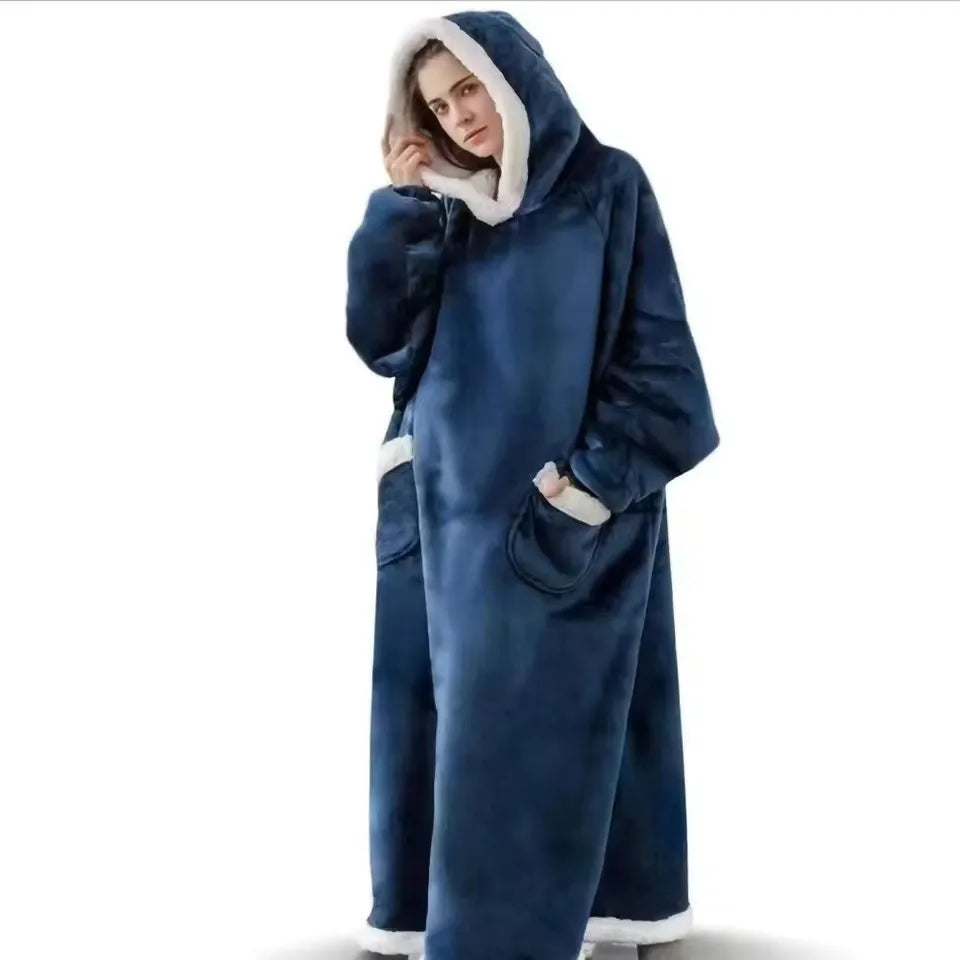 Couverture à capuche XXL bleu marine
