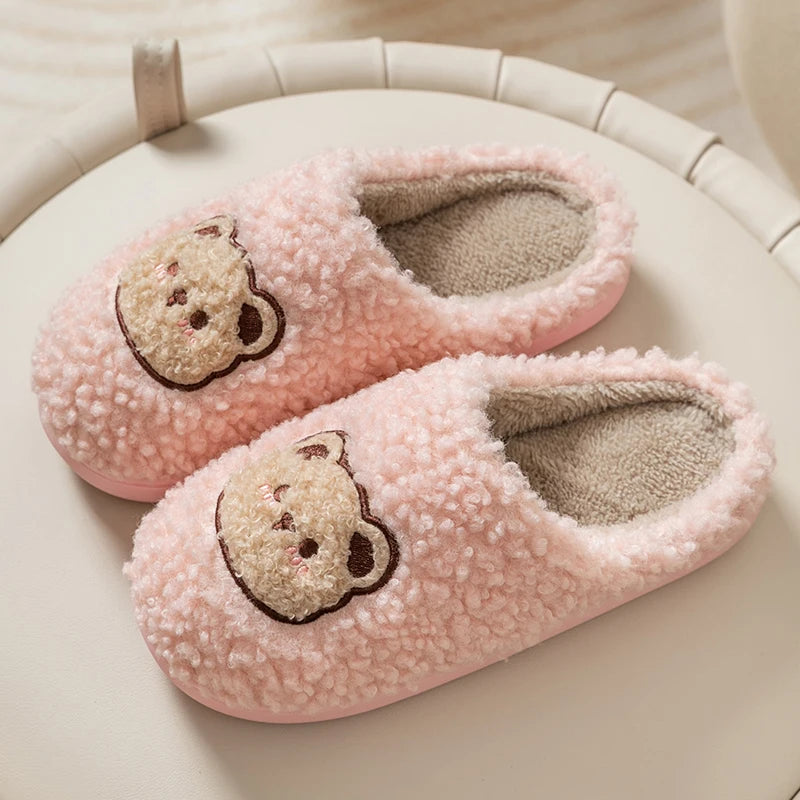 Chaussons ourson rose