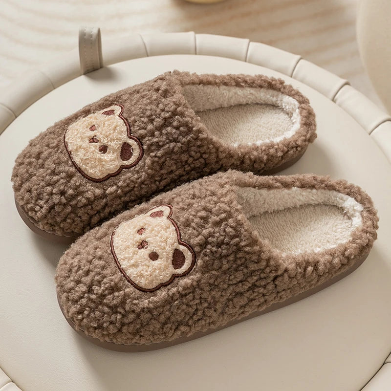 Chaussons ourson café