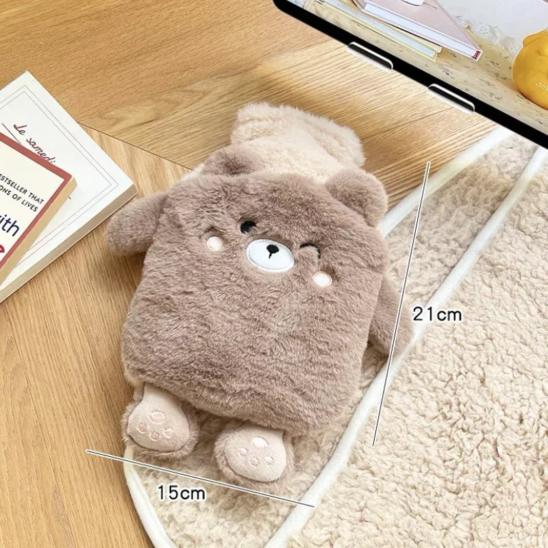 Bouillotte peluche ourson café