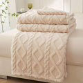 Plaid polaire torsadé blanc
