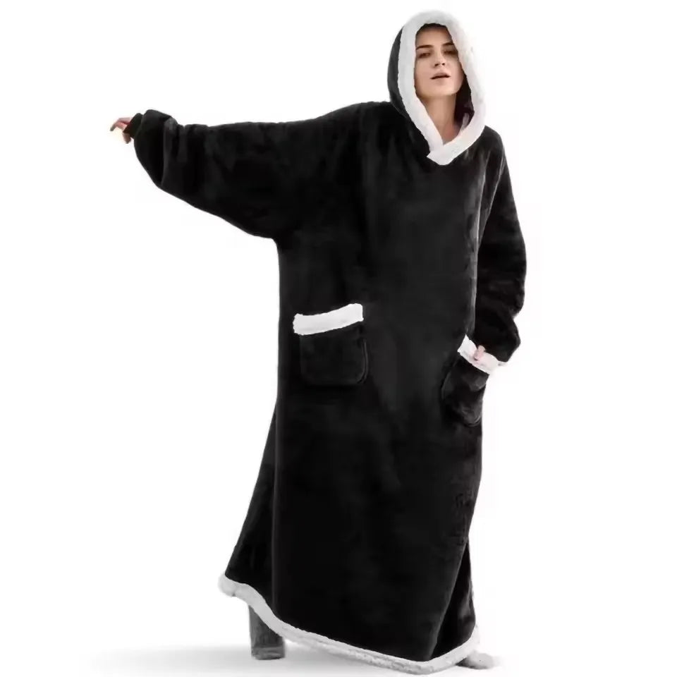 Couverture à capuche XXL noire