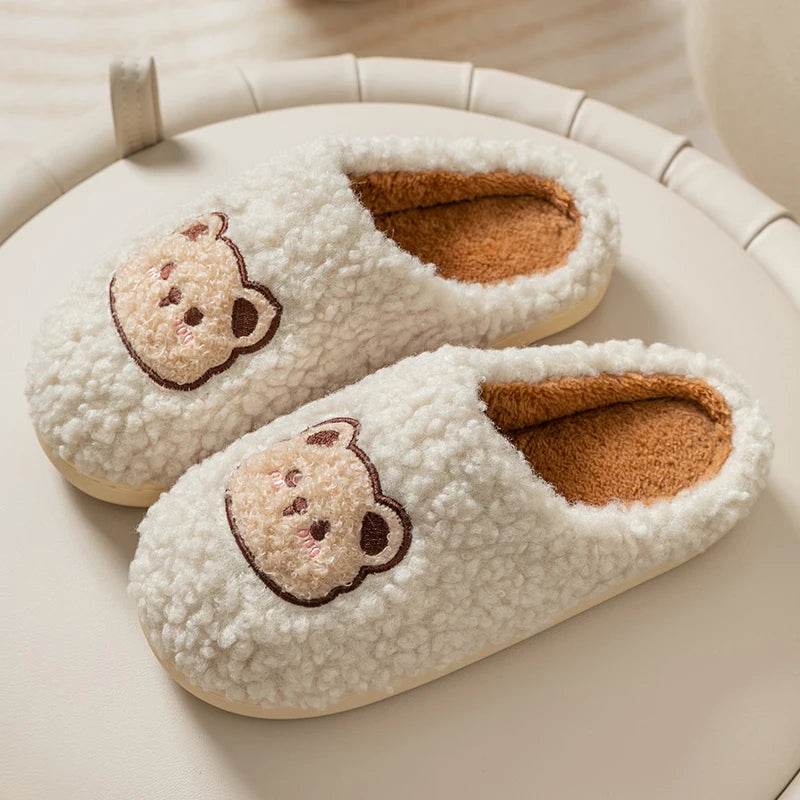 Chaussons ourson beige