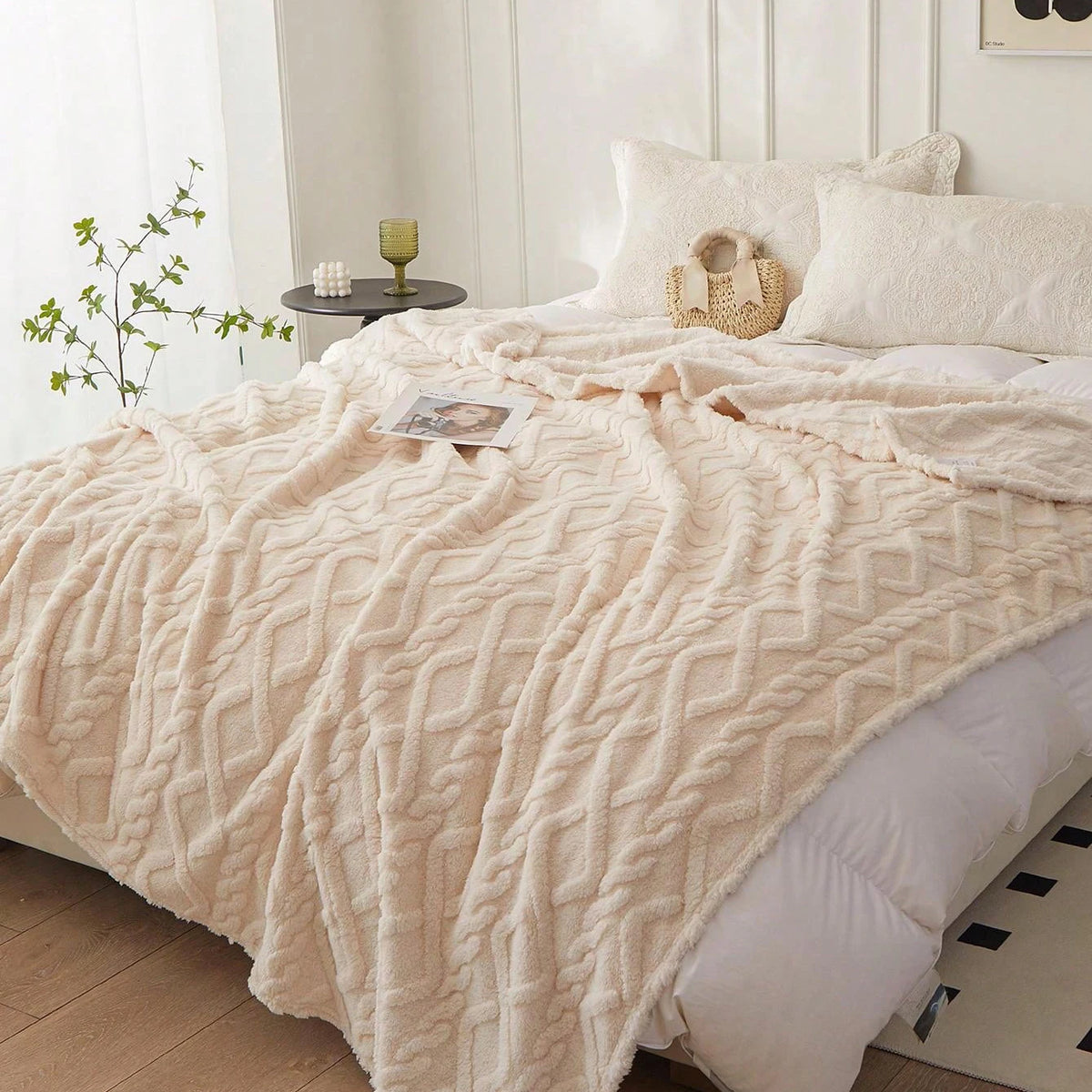 Plaid polaire torsadé Cozya