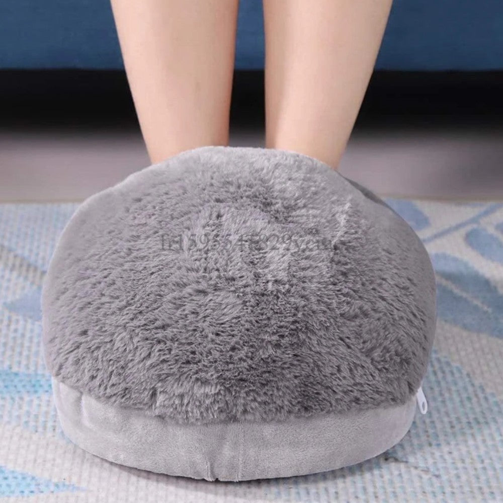 Chauffe-pieds peluche gris