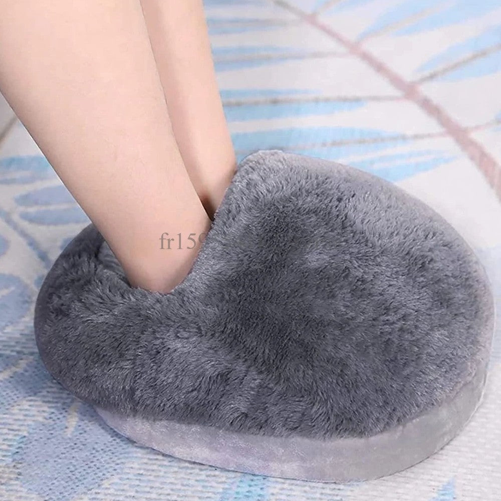 Chauffe-pieds peluche en utilisation