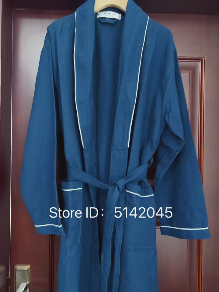 Vidéo peignoir coton gaufré