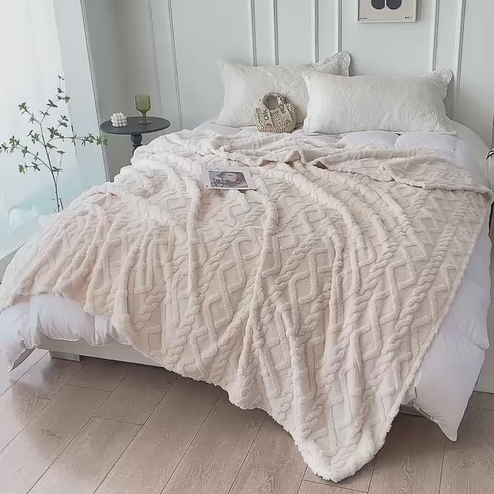 Vidéo plaid polaire torsadé